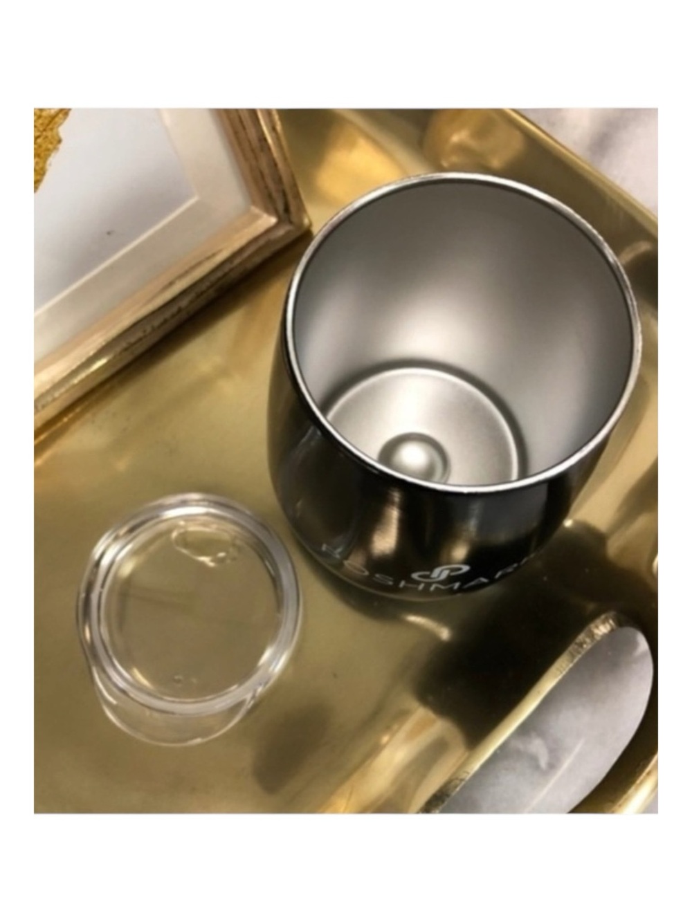 new Poshmark ༄ Stemless Wine Tumbler ༄ Coffee Cup ༄ Black Stainless Steel - Picture 6 of 16
